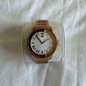 Movado Bold Rose Gold Watch – Minimalist Statement Piece